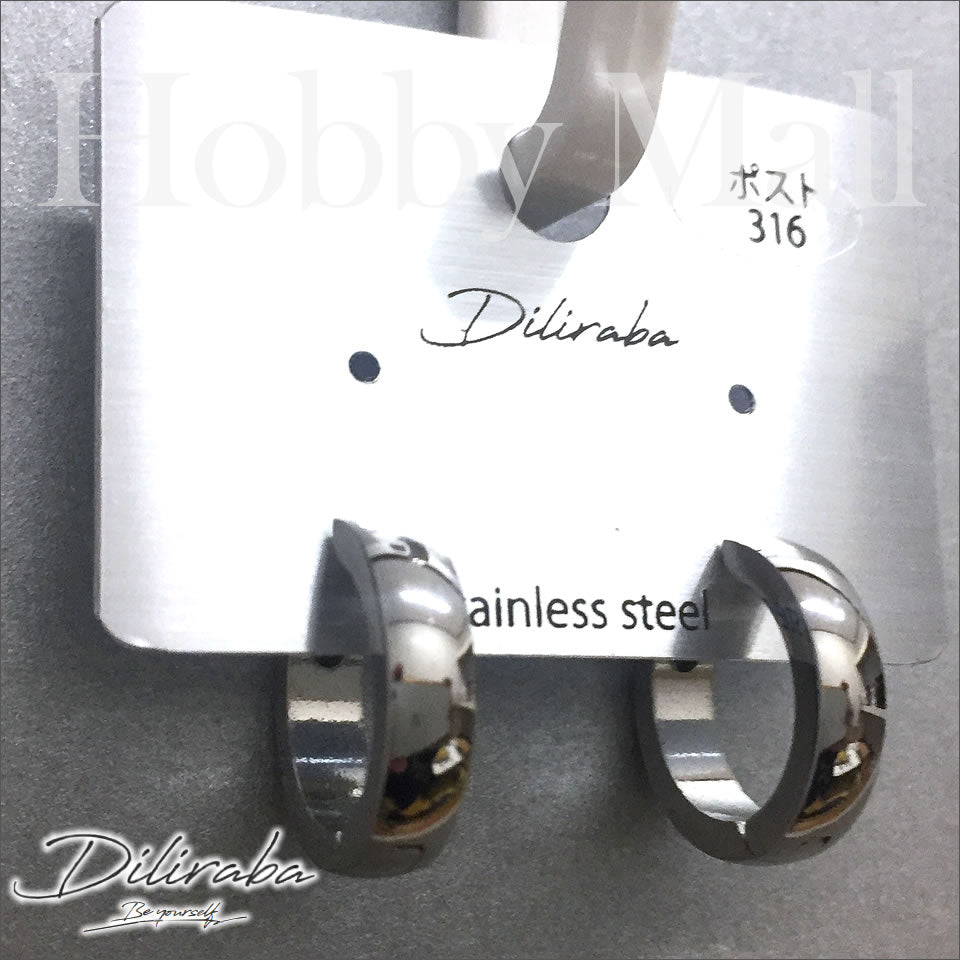 Diliraba ピアス（両耳用）DEU06B0019 サージカルステンレス（316）フープピアスセット　シルバー